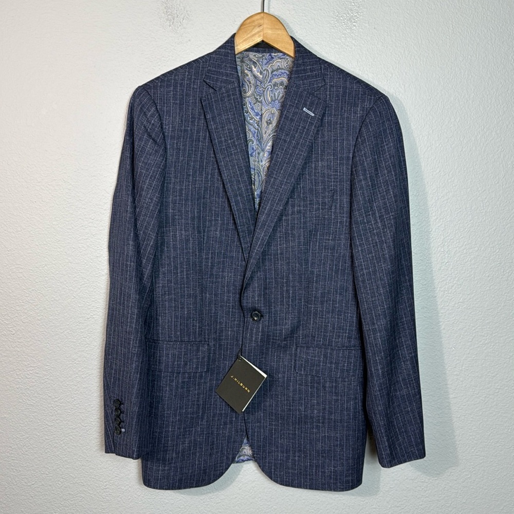 NWT J. Hilburn 100% Wool  Single Breasted Bespoke Blazer‎